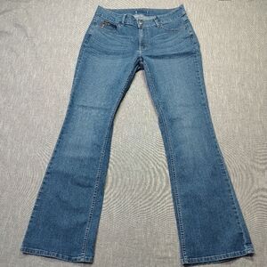Riders by LeeJeans Womens Size 33x31 Blue‎ Boot Cut Embellished Stitched Pockets